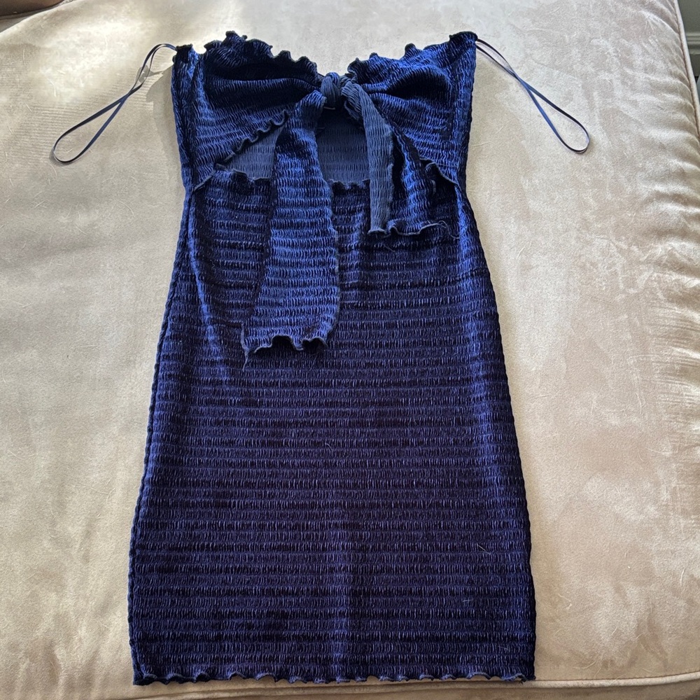 Cotton Candy Deep Blue Strapless Dress